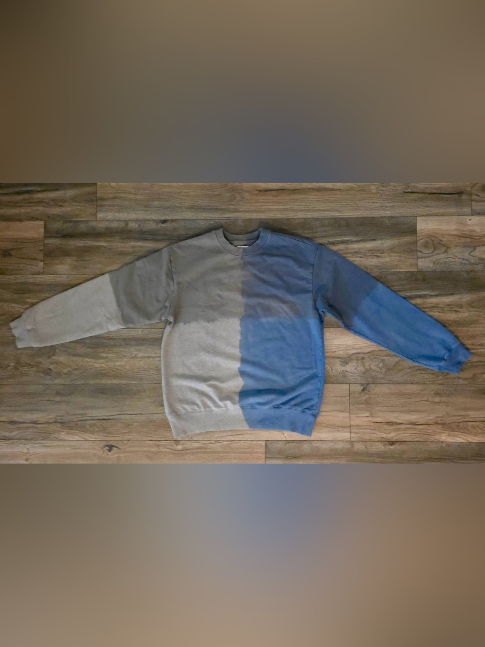 Tenore Two-Tone Gray and Blue Crewneck Sweatershirt